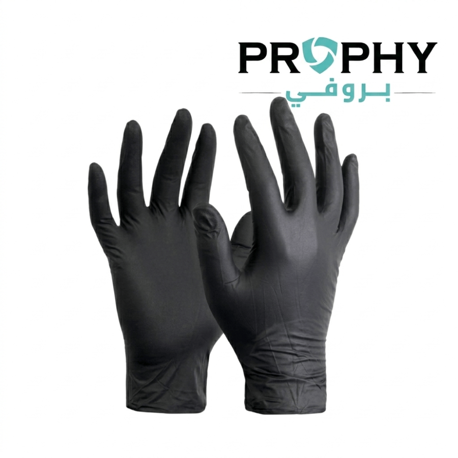 قفاز اسود بلاستيك