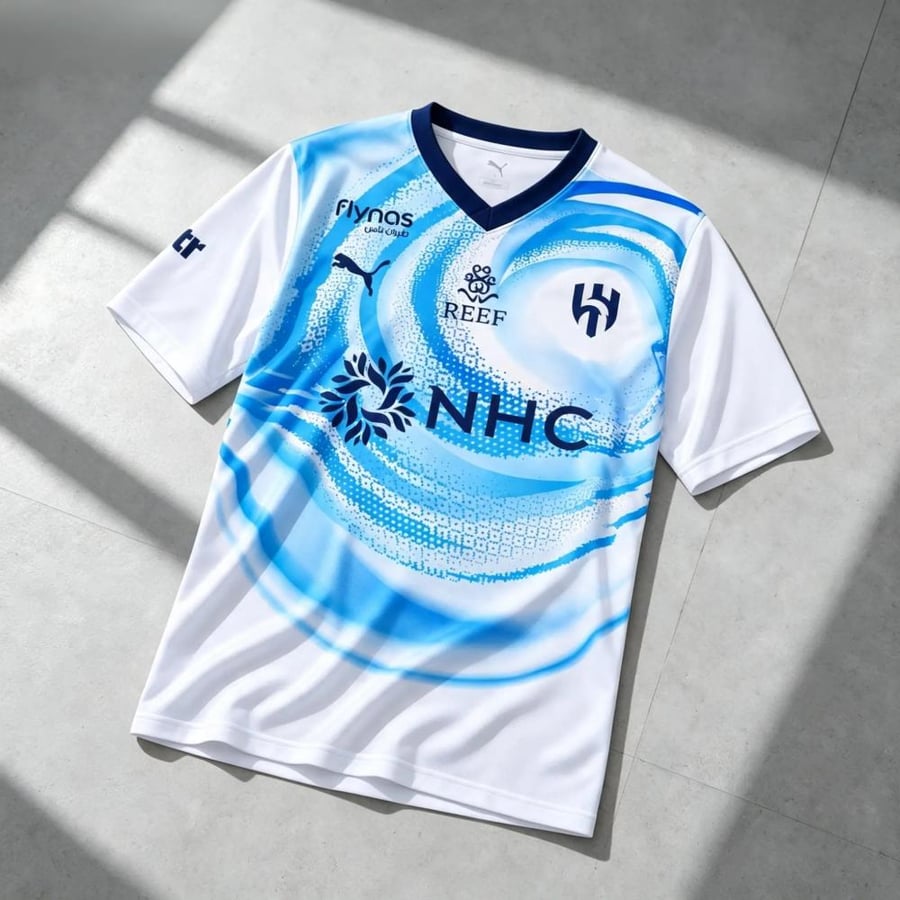 تيشرت الهلال الثاني الابيض  الجديد27/26