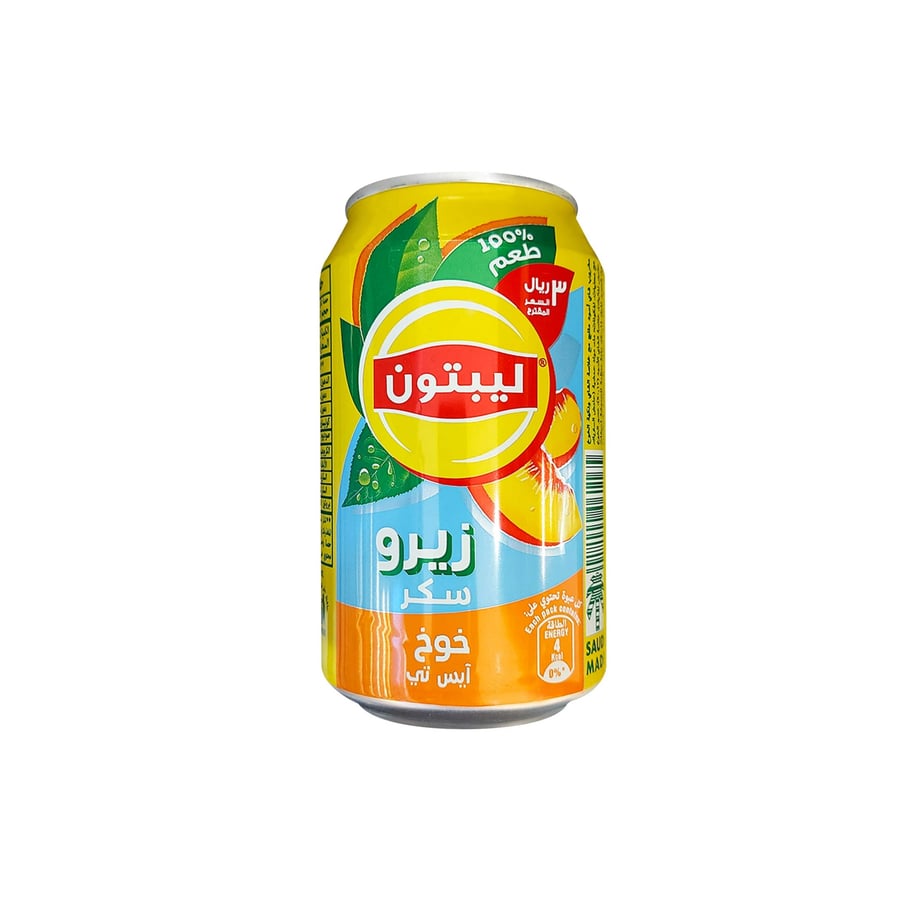ليبتون شاي مثلج آيس تي بنكهة الخوخ زيرو بدون سكر 320 مل