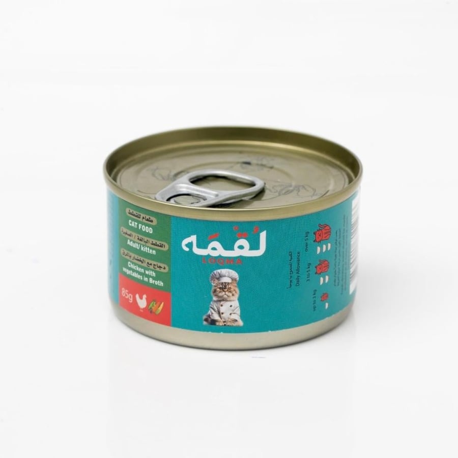 لقمه طعام رطب للقطط دجاج مع الخضار بالمرق 85 جرام