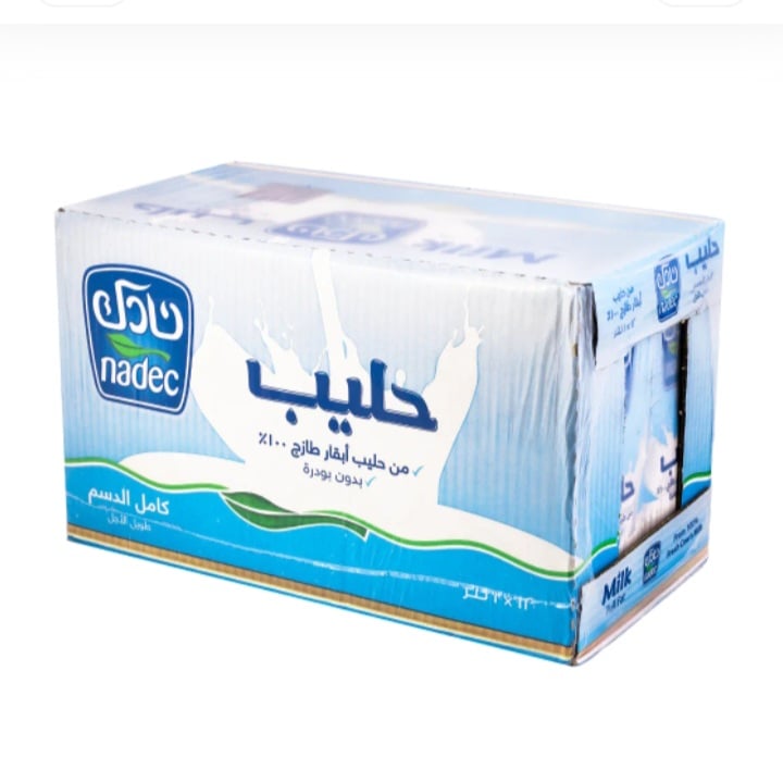 كرتون حليب نادك كامل الدسم 12 حبه 1لتر