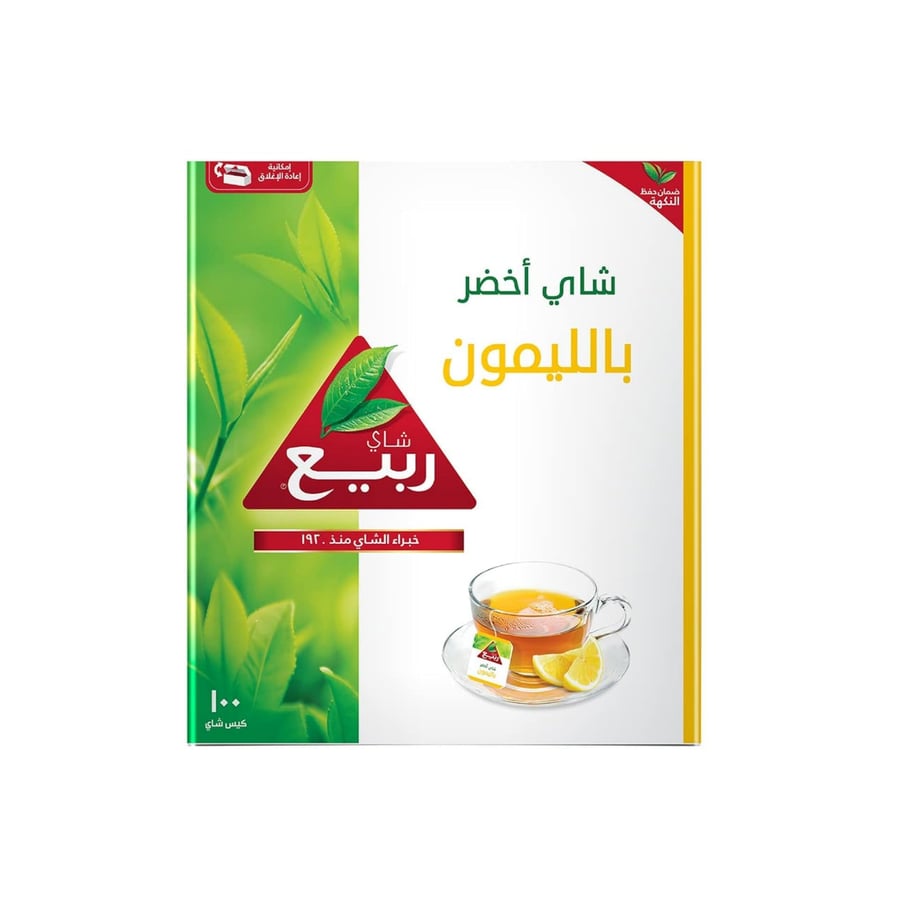 شاي ربيع شاي اخضر بالليمون 100 كيس 180 غ