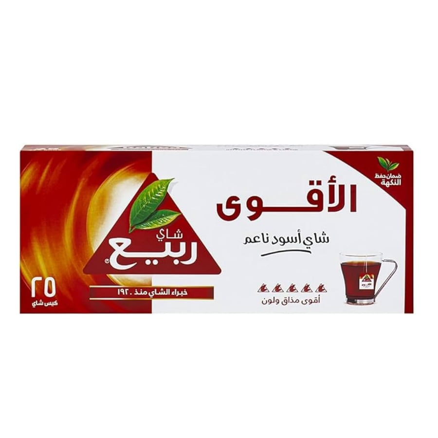 شاي أسود ناعم الأقوى من ربيع – 25 كيس × 2 جرام