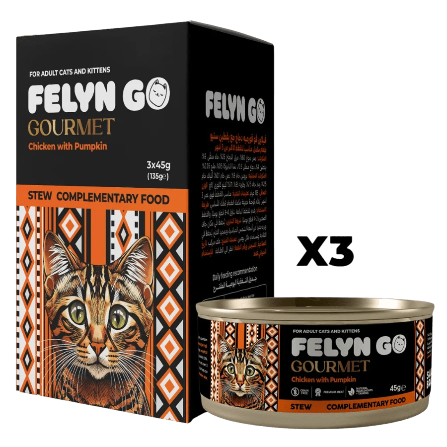 FELYN GO Gourmet – دجاج مع اليقطين للقطط