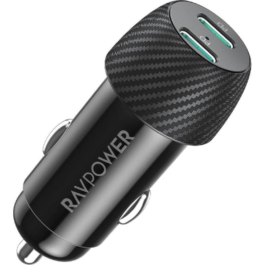 شاحن سيارة مدخلين RAVPower PD Pioneer 20W 2-Port Car Charger - Black