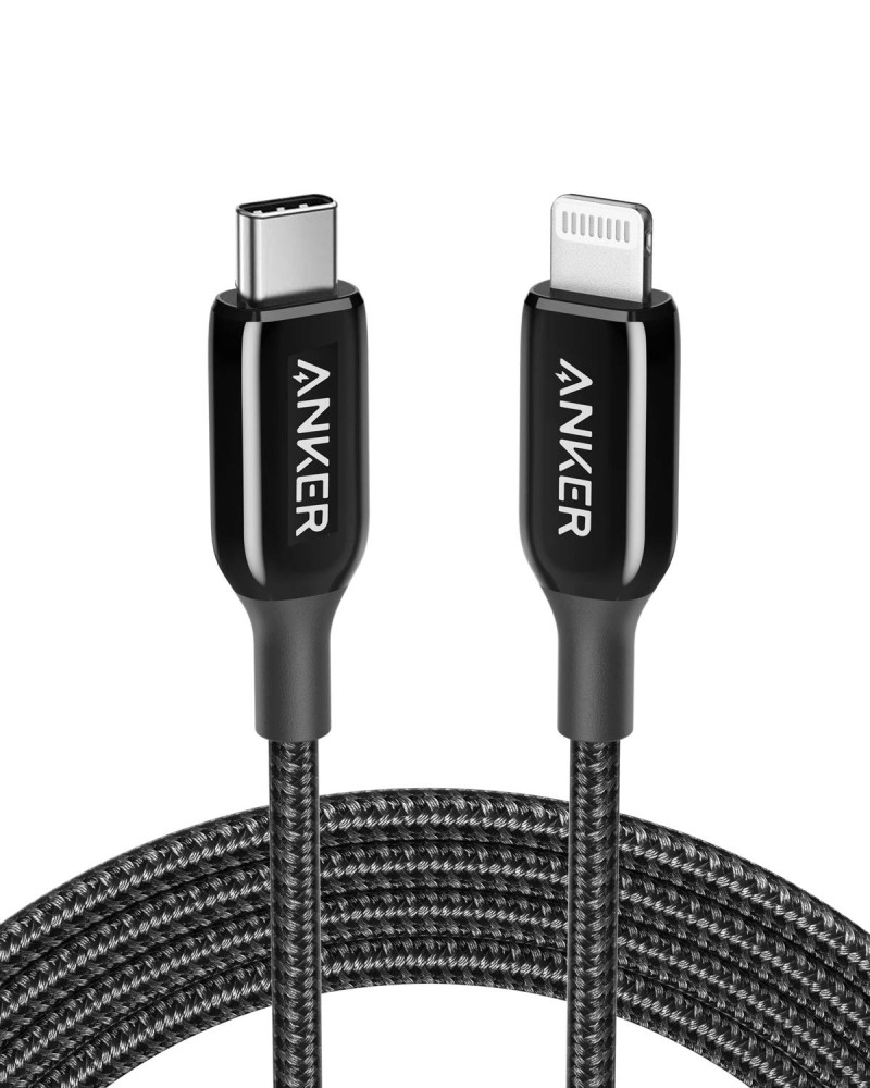 كيبل أنكر قماش PowerLine+II USB-c with Lightning Connector high speed Charging 1.8