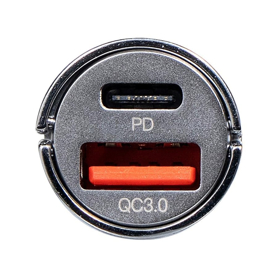 منفذي شاحن سيارة DPT منفذ Type C بشحن PD ومنفذ USB A بشحن QC3 0 على