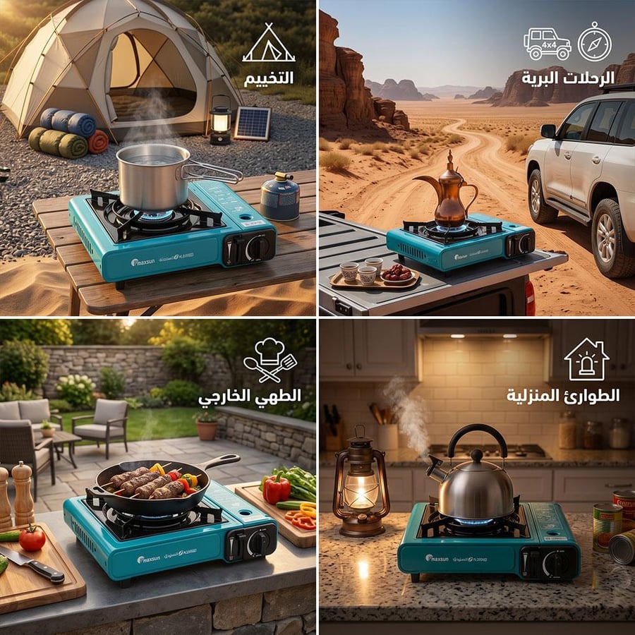موقد غاز متنقل ماكسان MS 2500 مع شنطة للطهي الخارجي في الرحلات