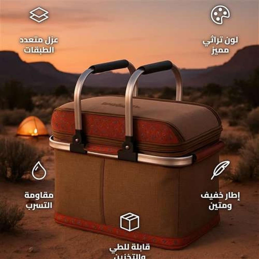 Najdi Folding Camping Cooler Bag with Insulated Layers 44x28x39 cm