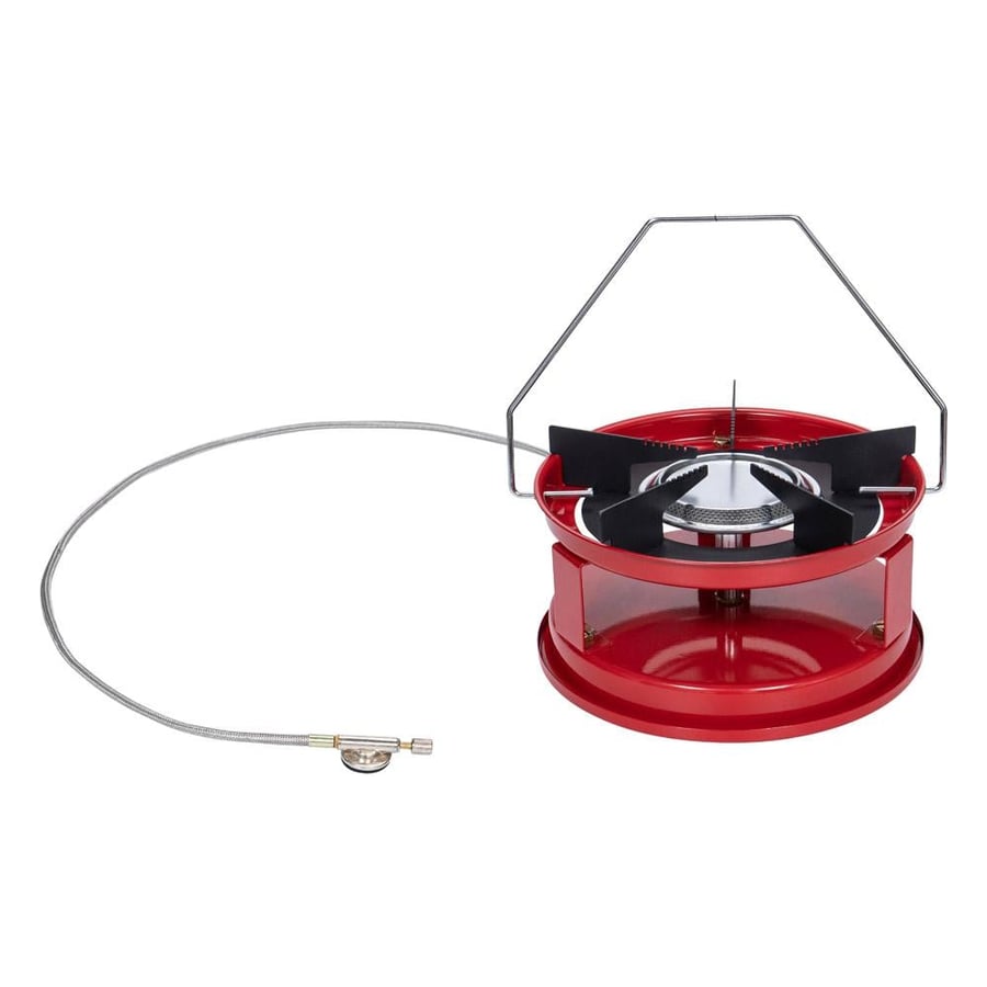 موقد غاز للرحلات السنيدي مقاس 27 سم بقاعدة ولي توصيل باللون الأحمر