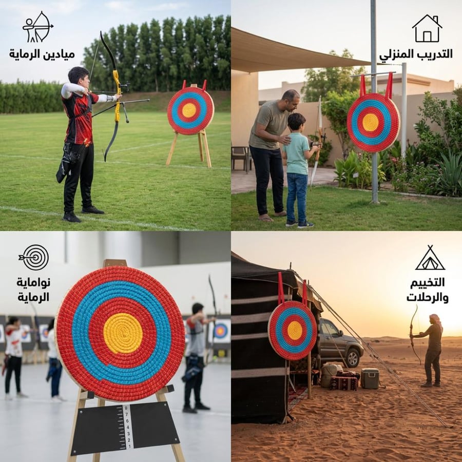 هدف الرماية الخارجي من عشب طبيعي بأربع وضعيات استخدام بينها التدريب