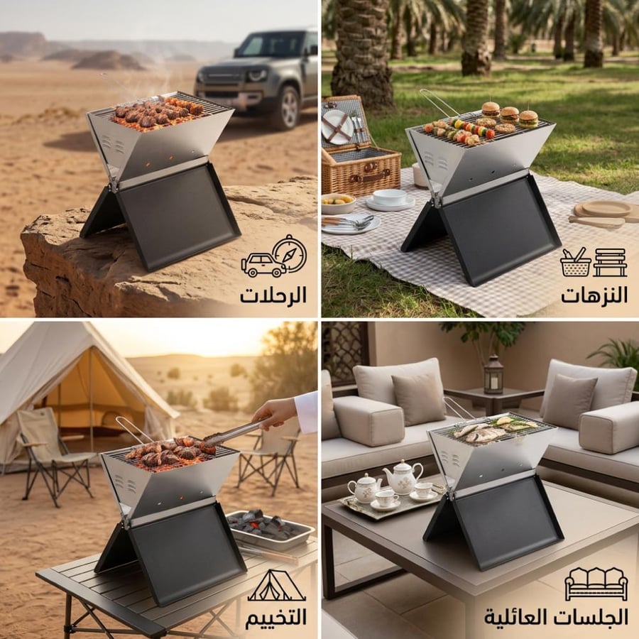 DPBQ-0046 Folding Charcoal Grill with Durable Metal Design
