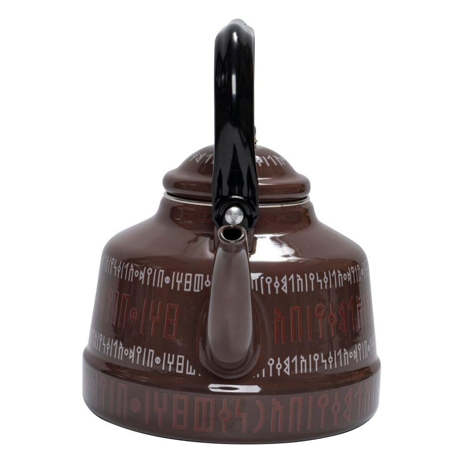 1.7L Enamel Tea Kettle - Elegant Coffee Color for Desert Trips