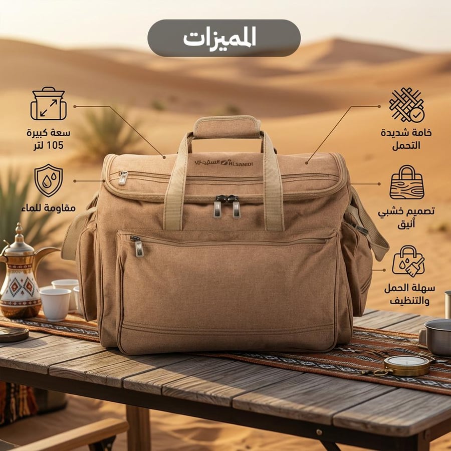 عزبة التنهات 105 لتر- تتحمل الاستخدام القاسي، سهلة الحمل والتنظيف، ضمان 3 سنوات