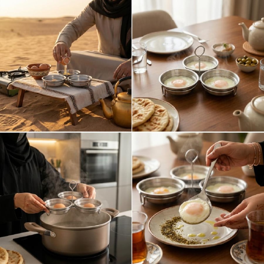 استخدام قالب البيض بالبخار لتشكيل البيضة على شكل قلب في الصحاري