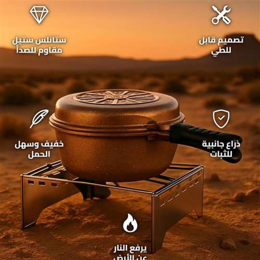 Mirkab Nar Foldable Fire Pit 26.2x27 cm Stainless Steel for Camping