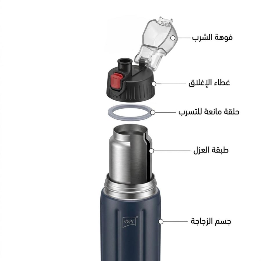 تفصيل أجزاء غطاء حافظة سوائل من DPT فوهة الشرب غطاء الإغلاق حلقة