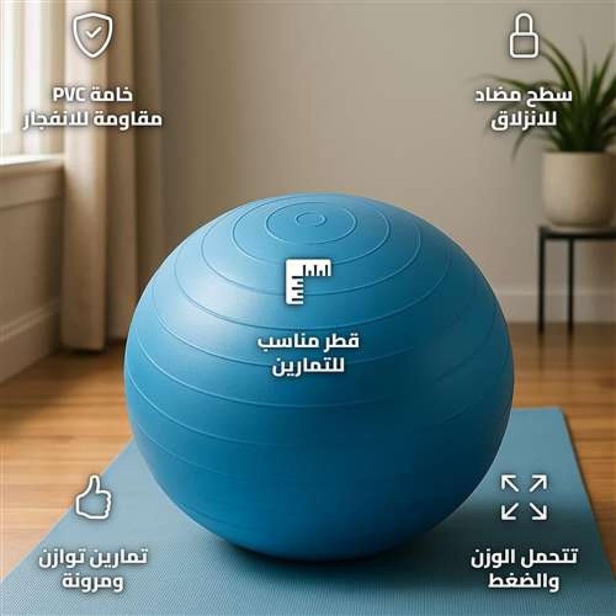 DPHW-0084B 45cm Anti-Burst Yoga and Exercise Ball for Stability