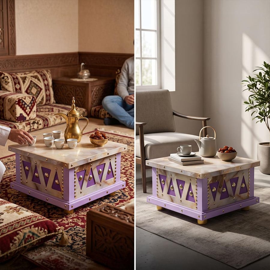طاولة تقديم تراثية 30×30 سم ،تصميم تراثي فاخر،ضمان سنتان