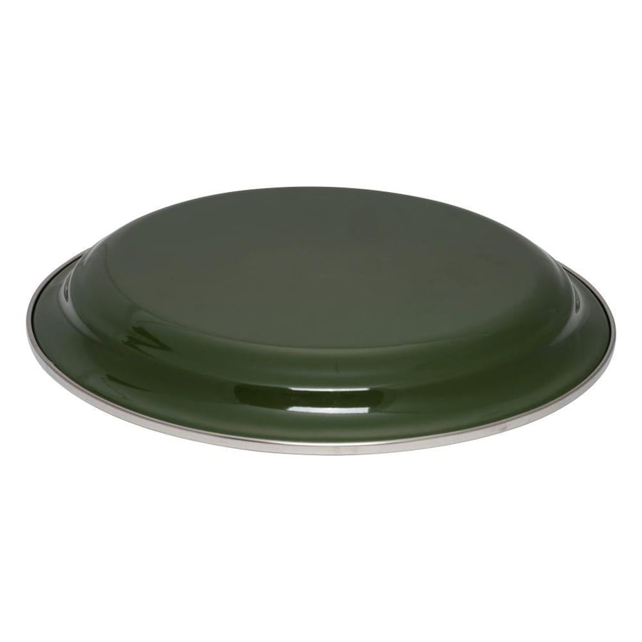 Green Enamel Plated Metal Serving Dish 40 cm for Large Gatherings