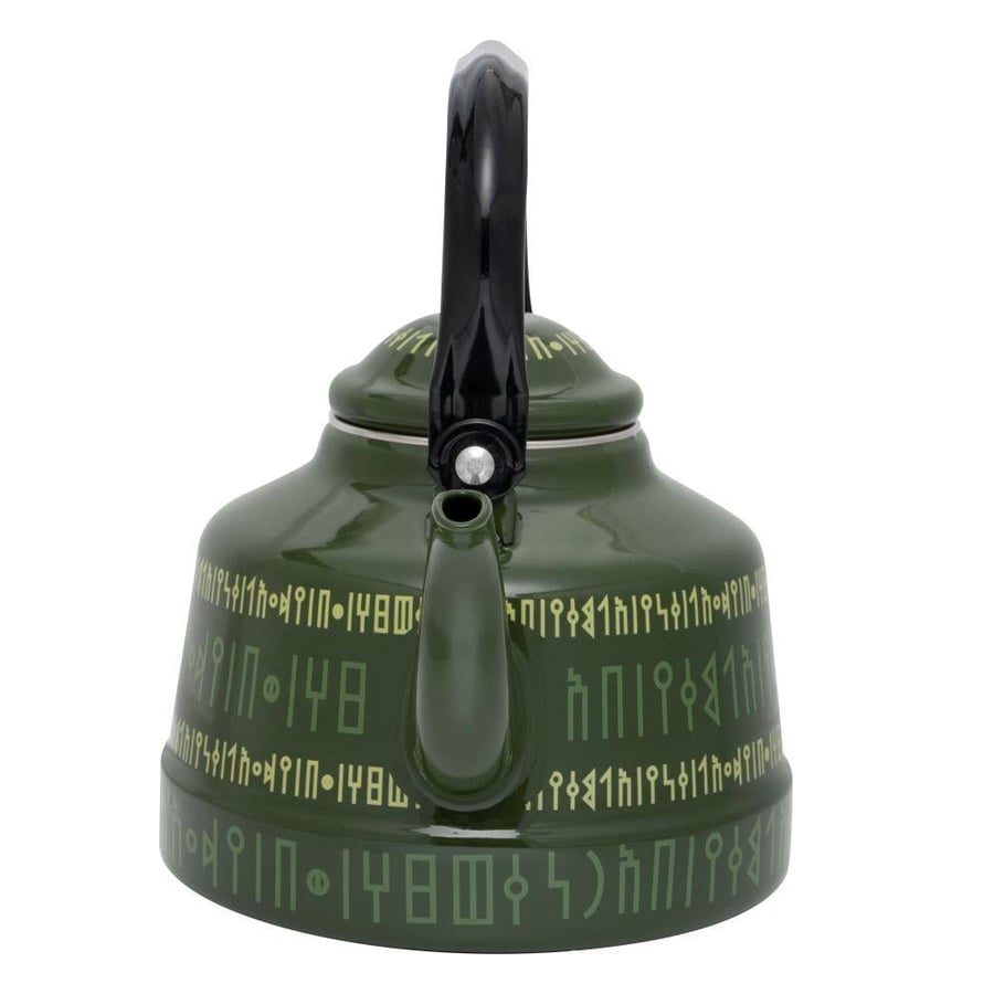 Green Enamel Teapot 1.7L with Food-Safe Coating for Desert Trips