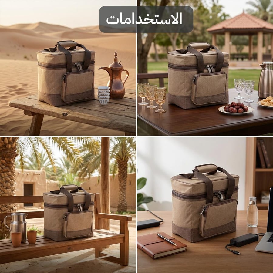شنطة ترامس الرياض 17 لتر خشبي تحفظ الحرارة حتى 4 ساعات
