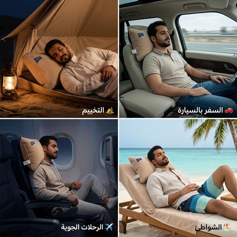 مخدة هوائية خفيفة للاستخدام أثناء التخييم والسفر بالسيارة والرحلات