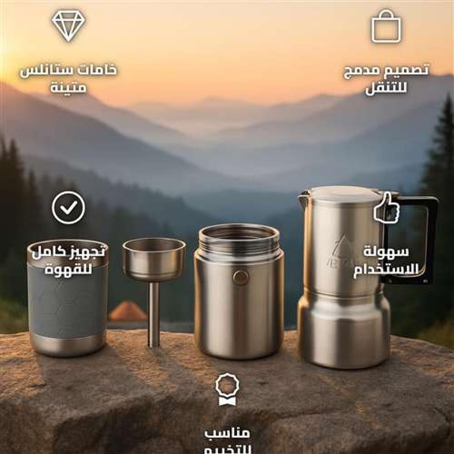 nCamp Portable Coffee Set Stainless Steel for Outdoor Adventures