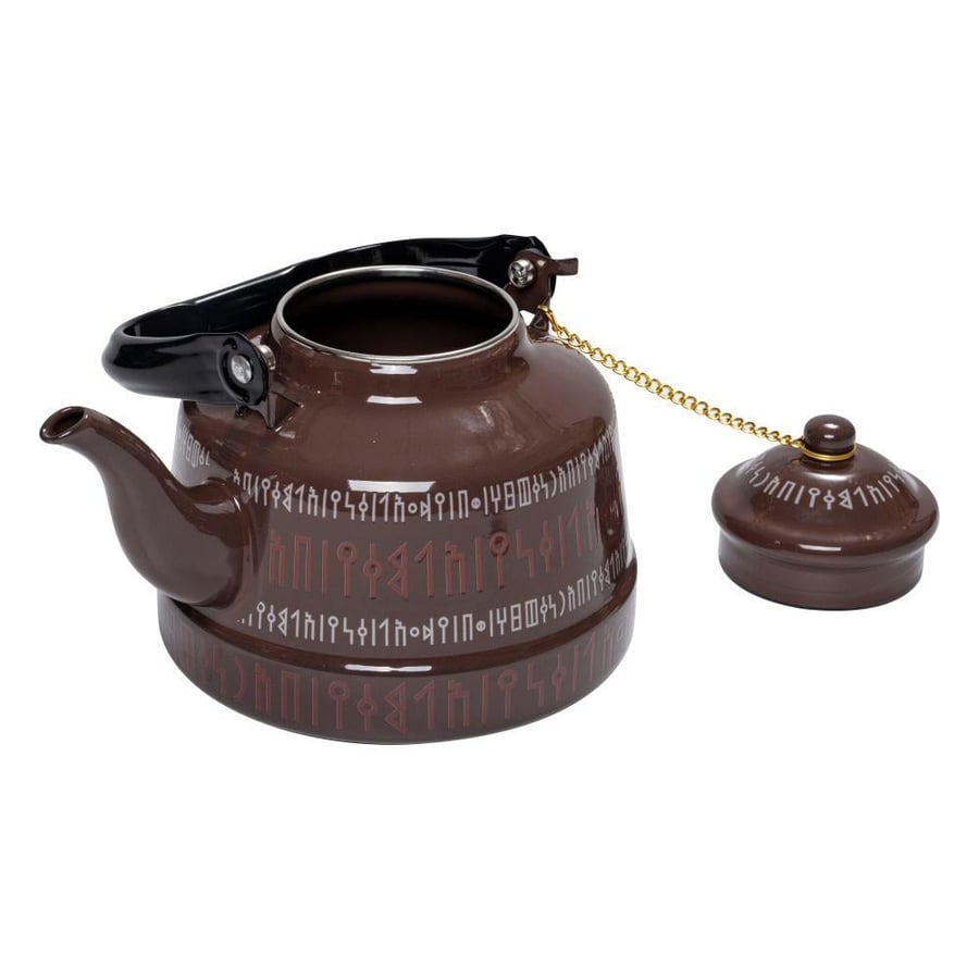1.7L Enamel Tea Kettle - Elegant Coffee Color for Desert Trips