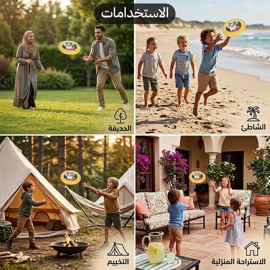 اللعب بالقرص الطائر البلاستيك الإسفنجي من السنيدي في الحديقة والشاطئ