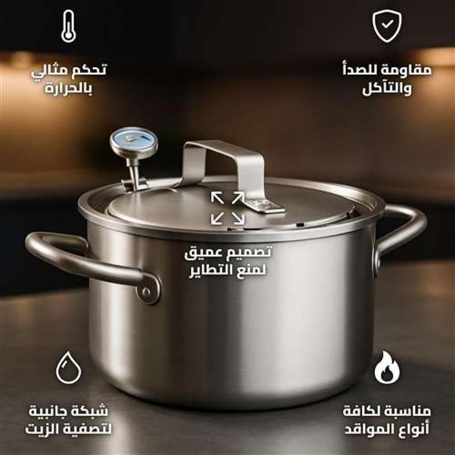 Japanese Style Frying Pan 2.6L with Temperature Gauge Lid