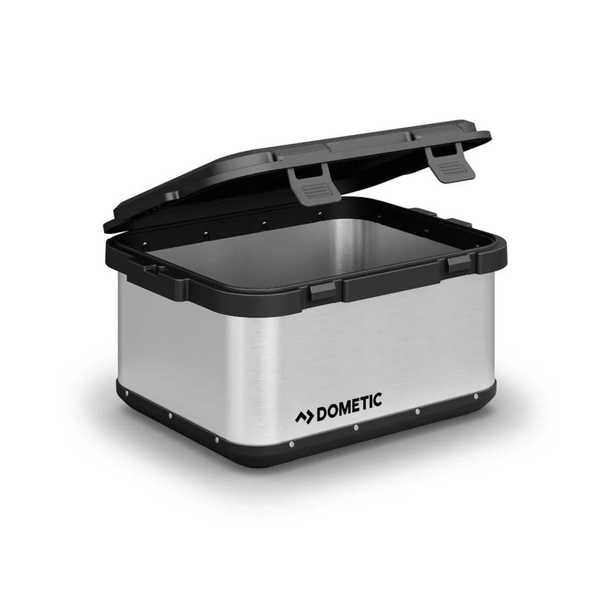 صندوق ثلج ضد الكسر ألمنيوم 50 لتر فضي وأسود من DOMETIC مثالي للرحلات