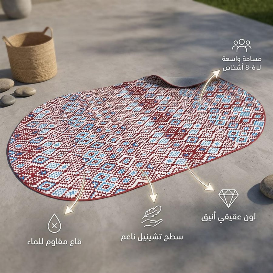 فرشة جلوس تراثية 1.37×2.36 م، مساحة كبيرة للجلوس،ضمان سنتان