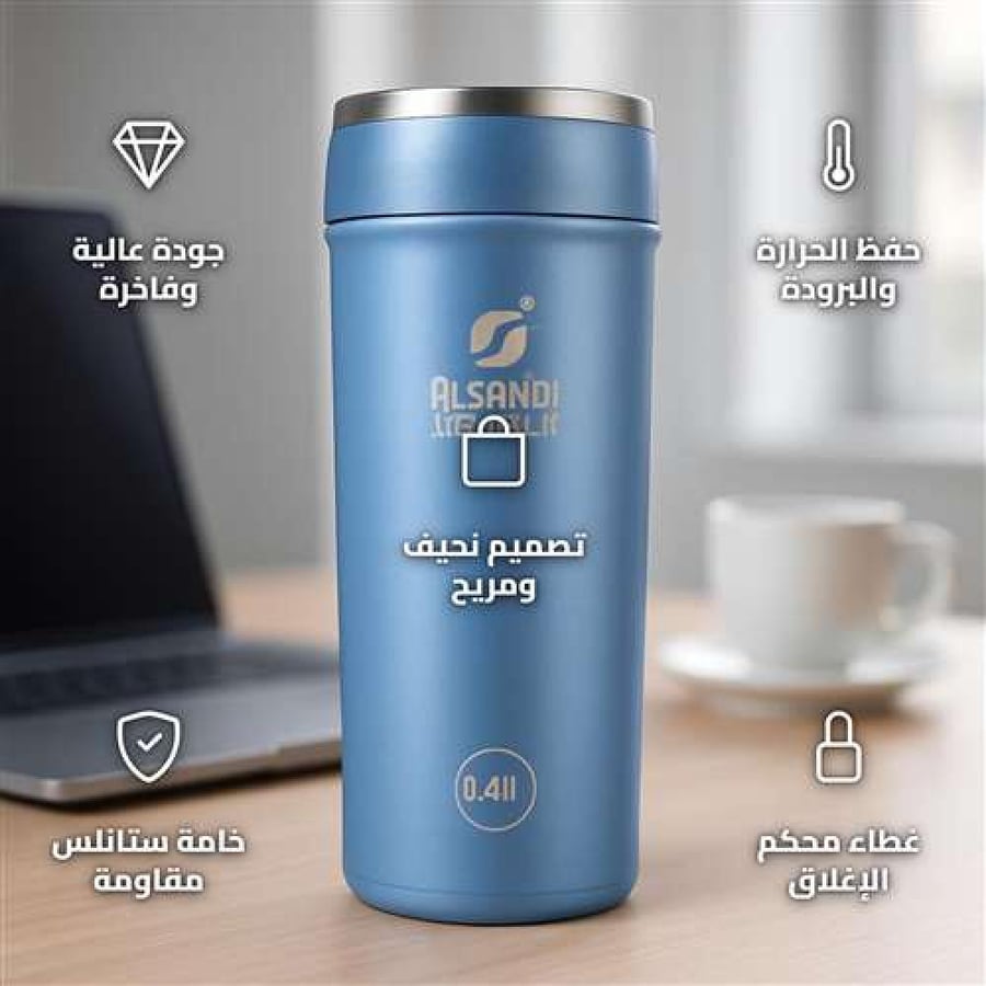 Blue Flask 0.41L with 316 Steel for Hot and Cold Drinks