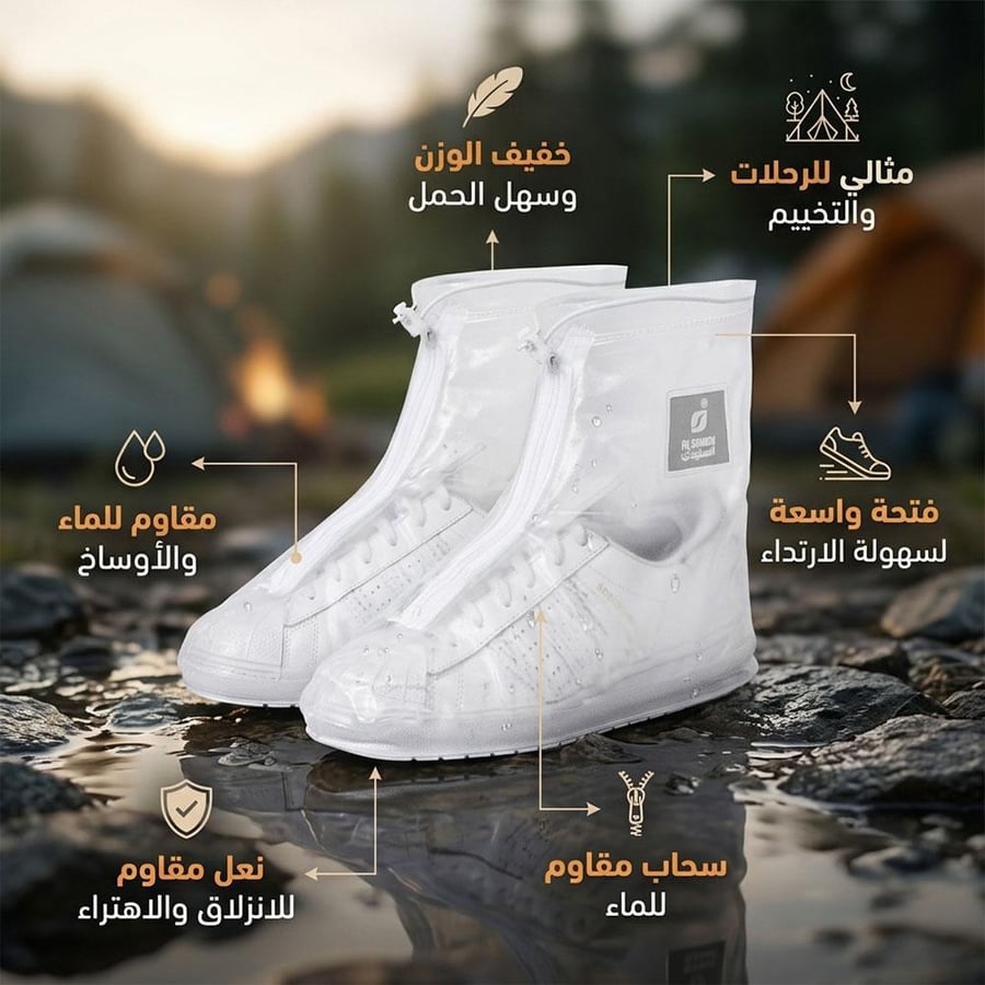 حذاء مقاوم للماء مزود بسحاب ولثة قوية لتثبيت محكم مثالي للرحلات