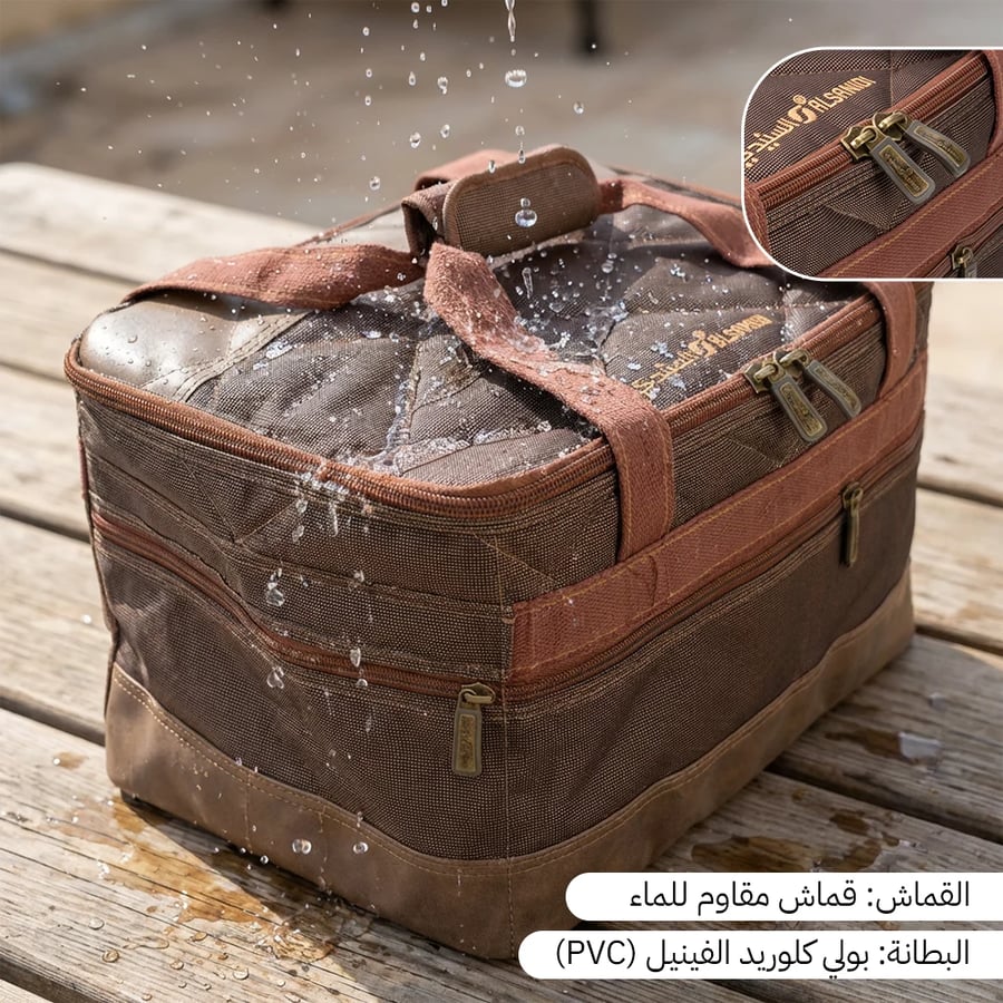 شنطة رحلات كوفي مقاومة للماء بتقنية قطرات تظهر على سطحها مع سحاب متين
