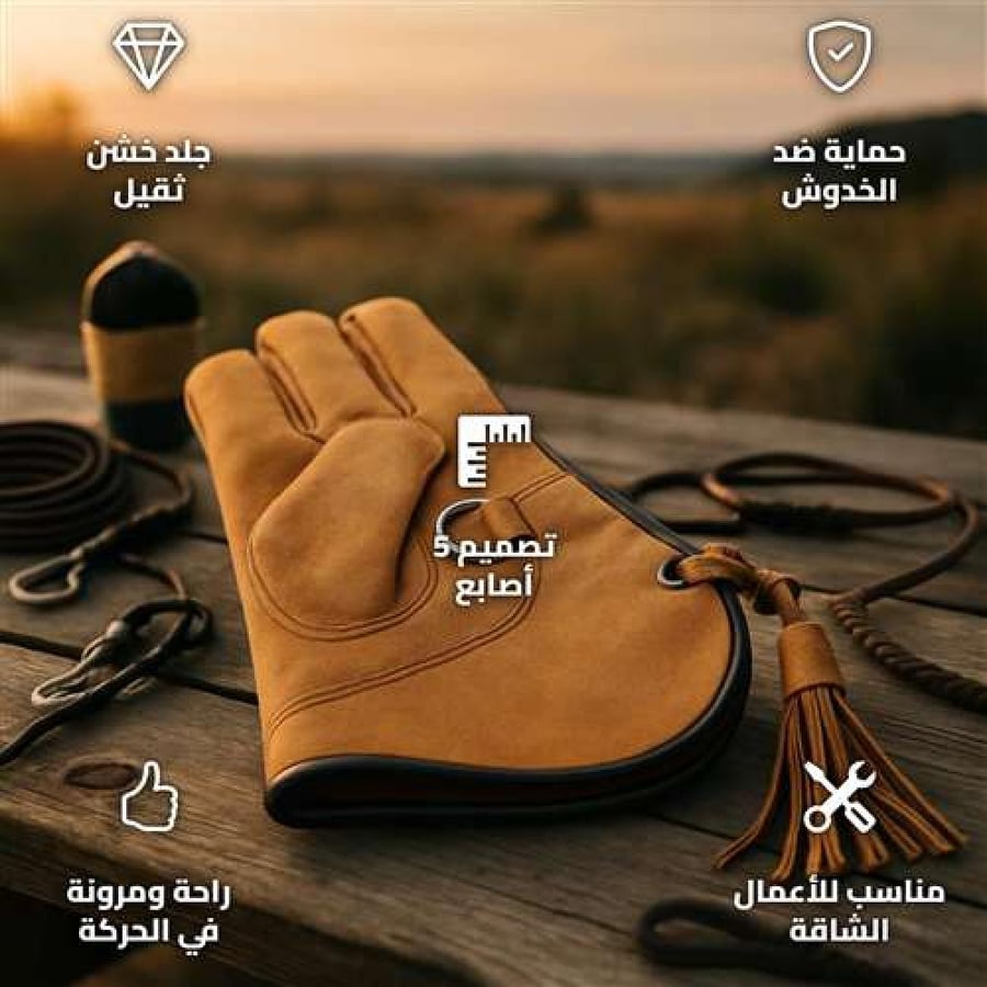 دسوس طير باكستاني جلد خشن ثقيل 5 أصابع للحماية في الأعمال الشاقة والصيد