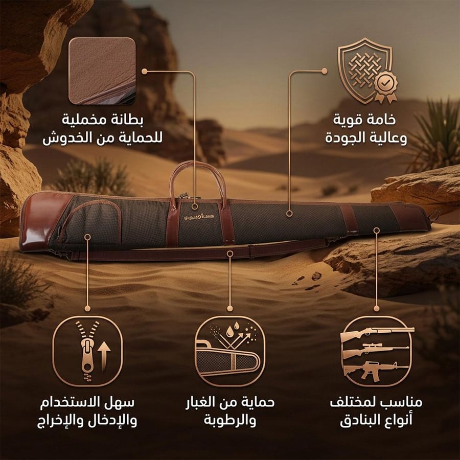 حقيبة بندقية 125 سم كوفي أكسفورد ببطانة عازلة تحفظ بندقيتك من الخدوش