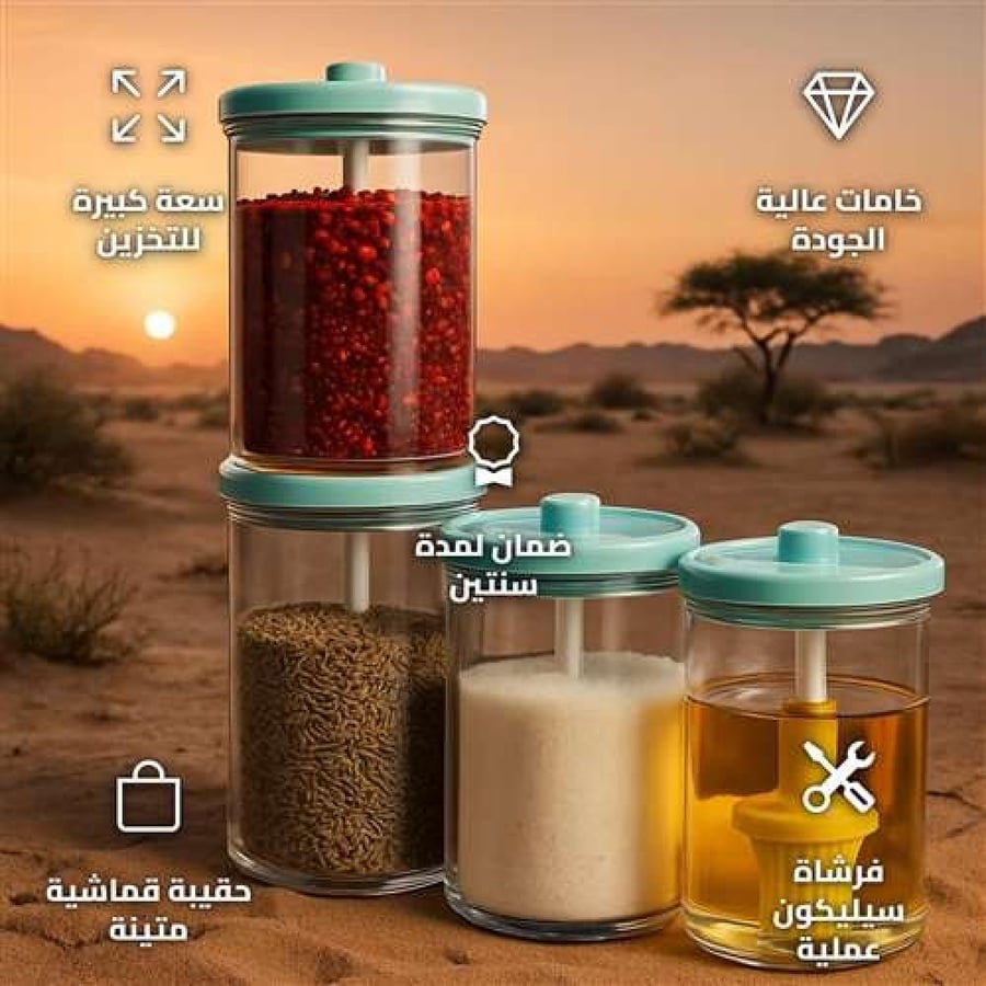 Portable Spice Container Set with Oxford Fabric Bag and Silicone Brush