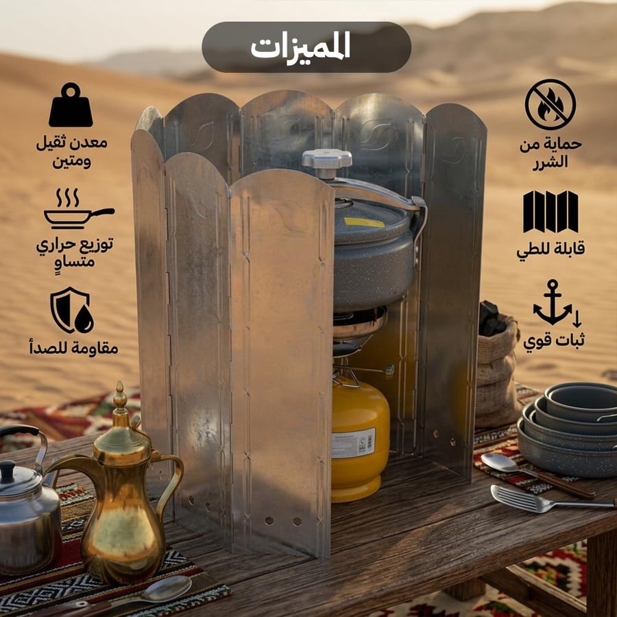 ذراية نار من الحديد المجلفن مع 8 درفات تستخدم لحماية الموقد في الهواء