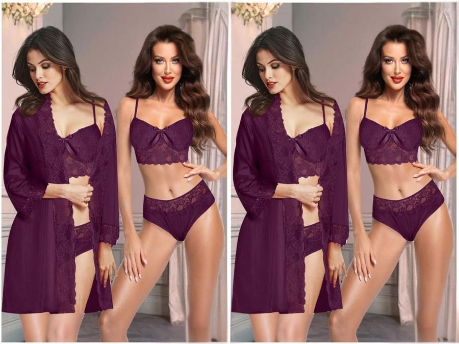 طقم نوم من ثلاث قطع