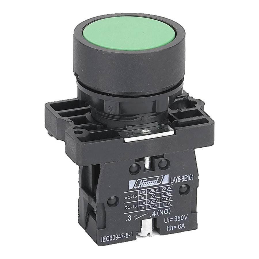 HLAY5EA31-Push Button HLAY5 Plastic Green NO
