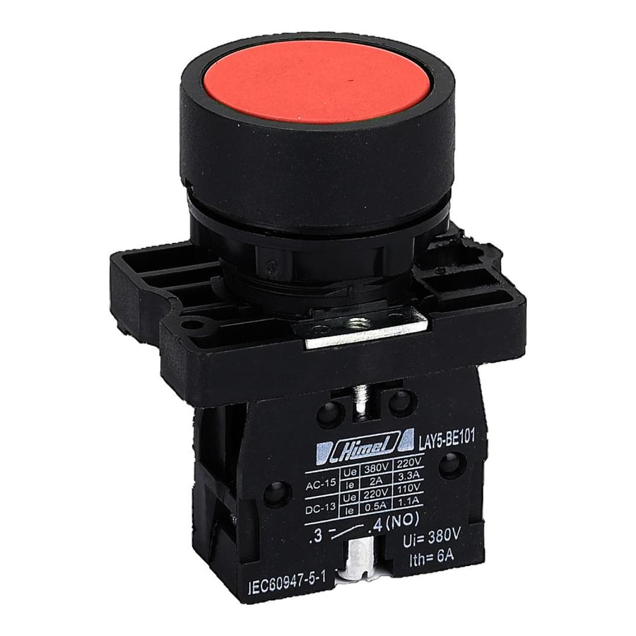 HLAY5EA42-Push Button HLAY5 Plastic Red NC