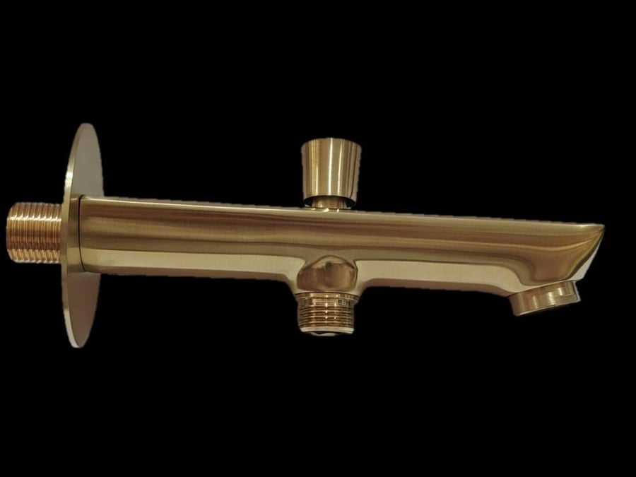 Flowing faucet, ascending and descending, wall-mounted square, matte gold copper - Brightek