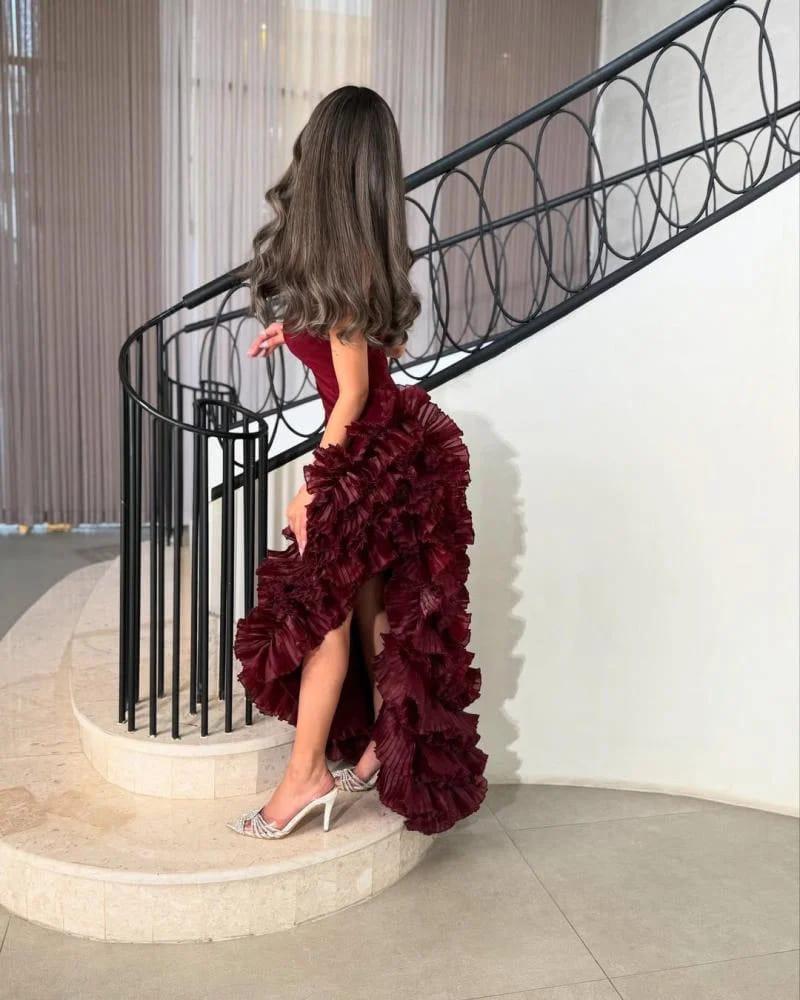 Elegant Burgundy Dress
