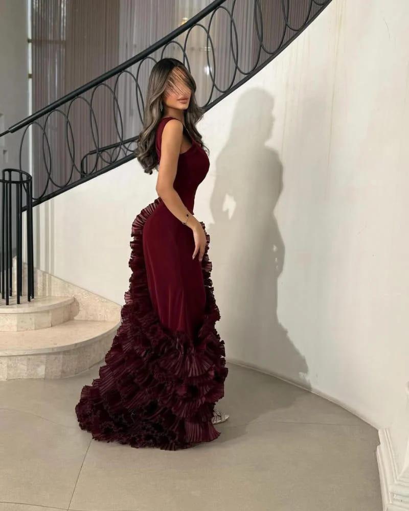 Elegant Burgundy Dress