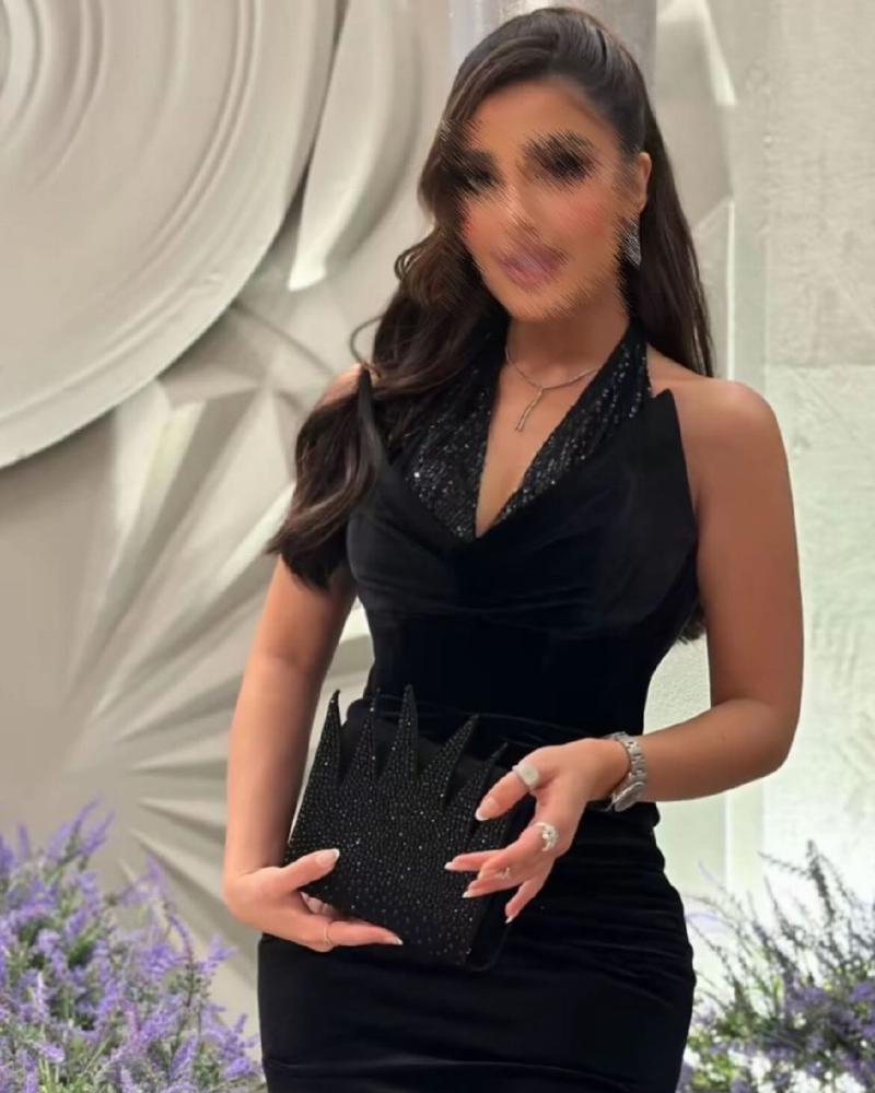 فستان اسود انيق
