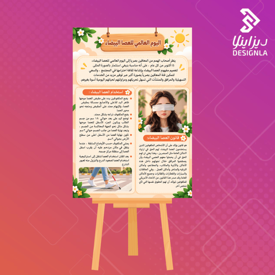 لوحة اليوم العالمي للعصا البيضاء