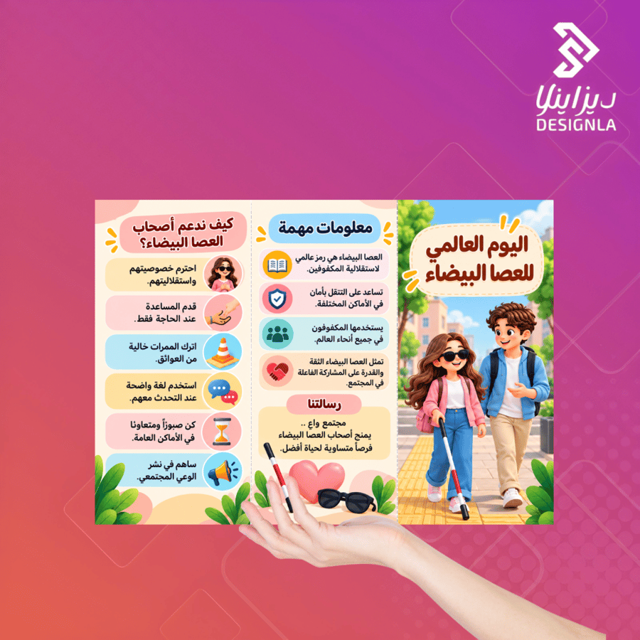 مطوية اليوم العالمي للعصا البيضاء