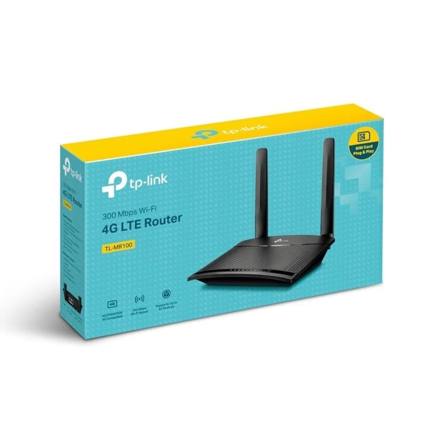 TP-Link TL-MR100 V1 4G LTE Wi-Fi Router – SIM Card N300 Wireless Router
